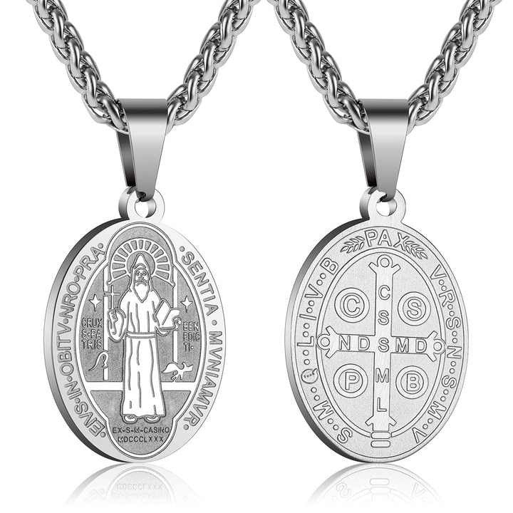 Virgin Mary Miraculous Medal Pendant Necklace - Stainless Steel Religious Jewelry Wholesale for Mayoreo
