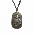 Collar de Sagrado Corazón de Jesús - Dije de Vidrio de Alta Calidad (Verde Jade / Negro Obsidiana)