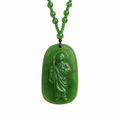 Collar de San Judas Tadeo - Dije de Vidrio de Alta Calidad (Verde Jade / Negro Obsidiana)